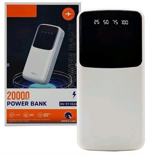 Power Bank Portátil Basike 20.000Mah Carregamento Rápido de Duas Vias